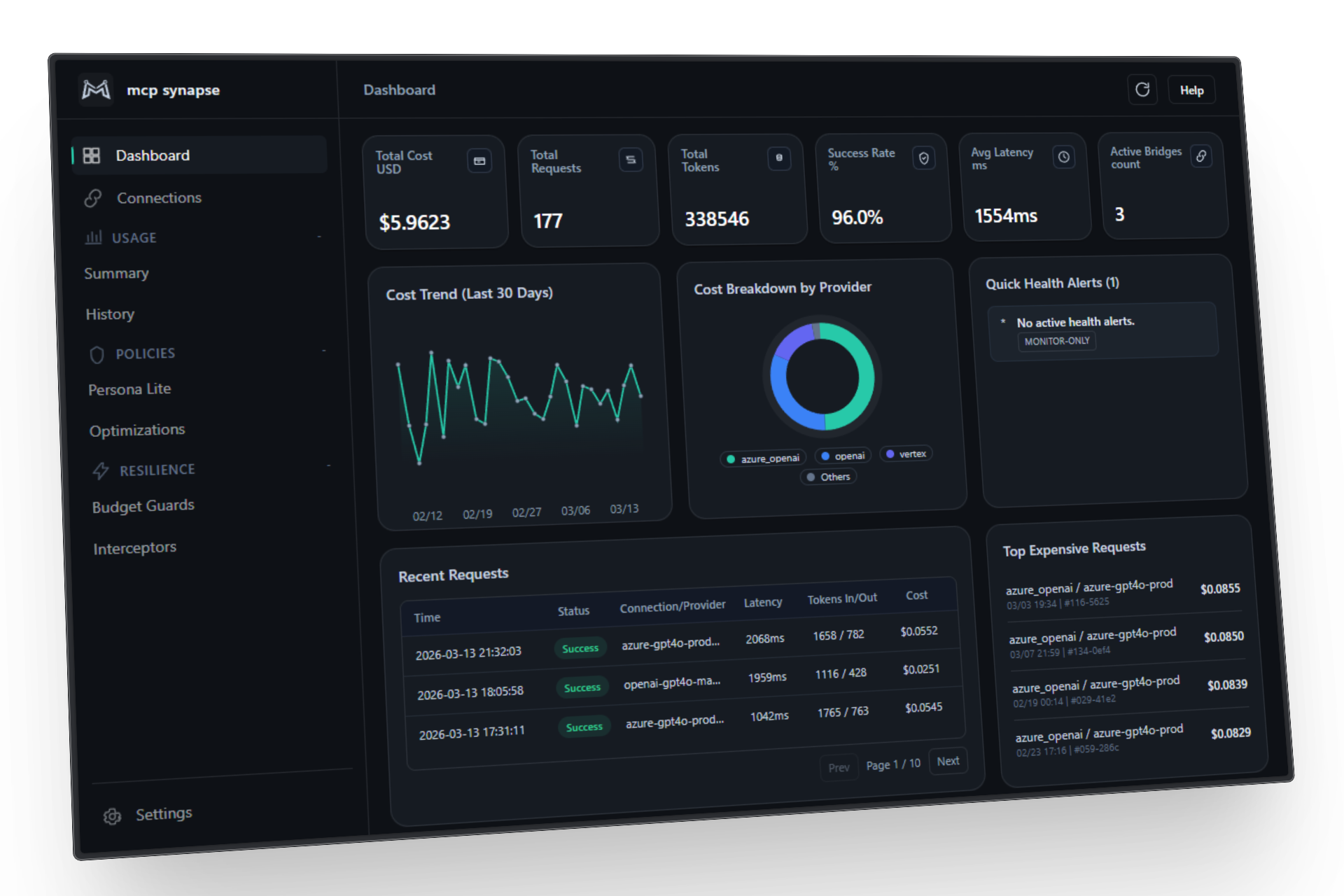mcp synapse dashboard interface